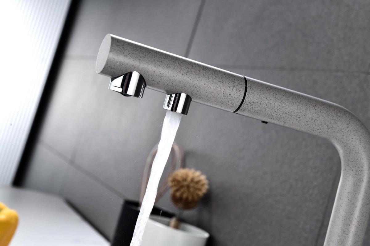 Смеситель для кухни Paulmark SERPENTINE, серый, Se213222-GR