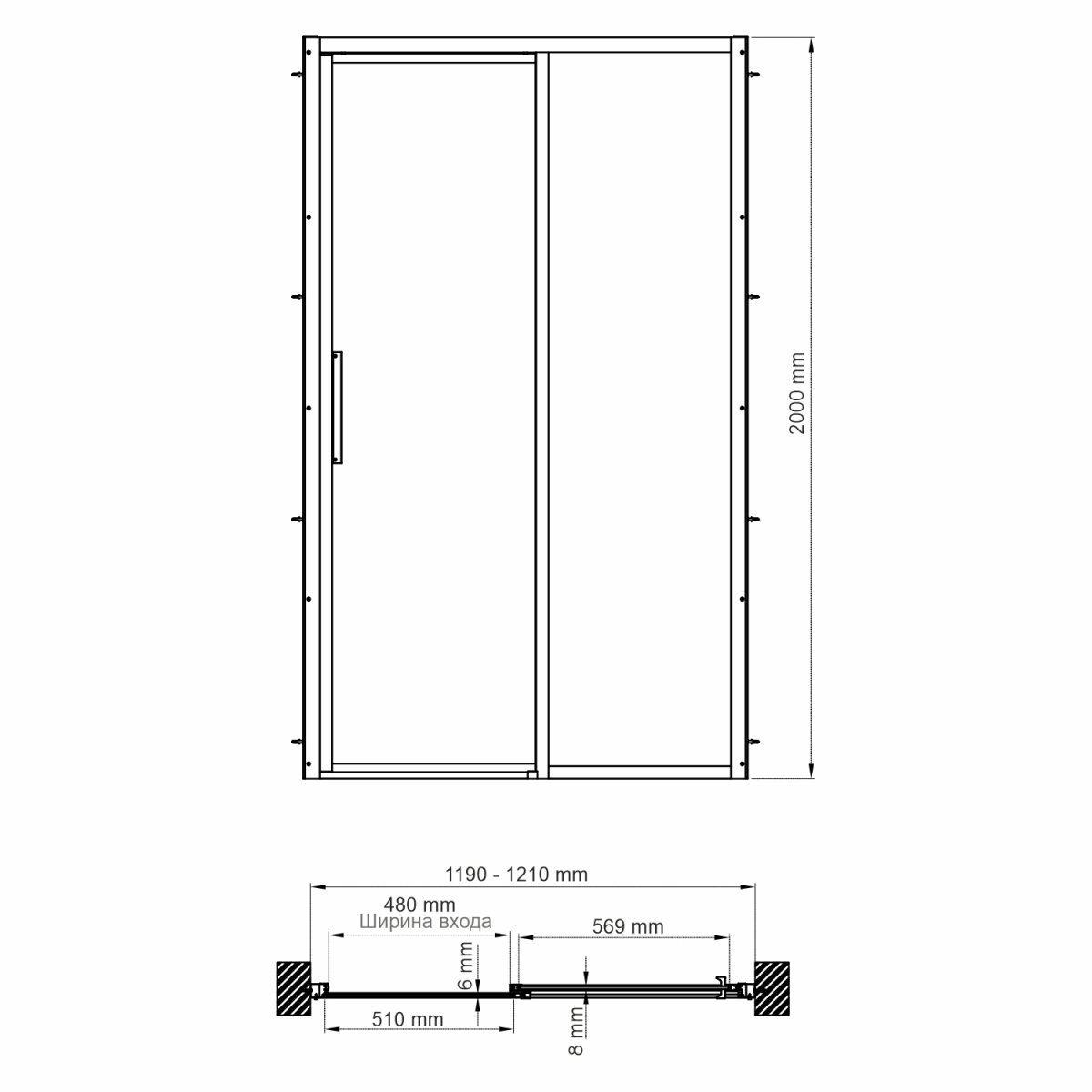 Душевая дверь WasserKraft 32S05R
