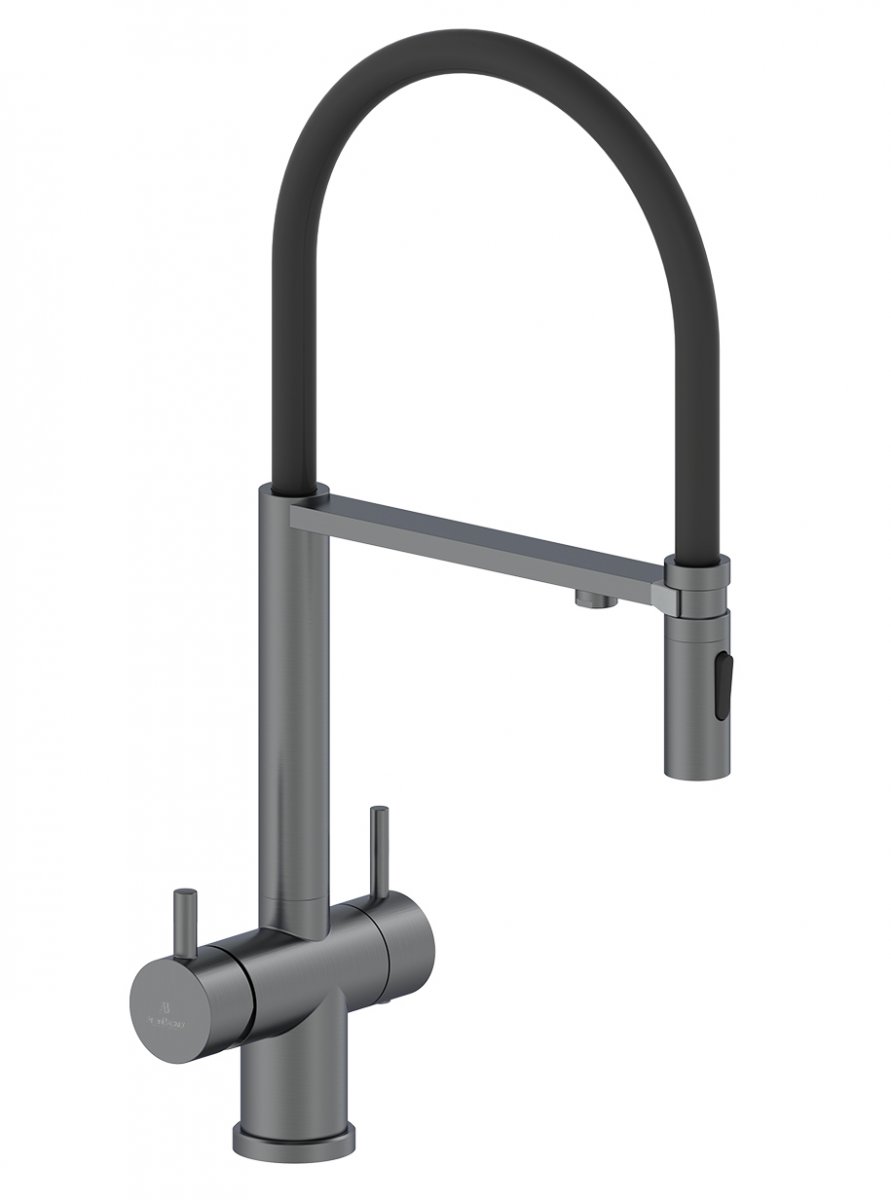 Смеситель для кухни с гибким изливом AltroBagno Flusso 050203 GrMt