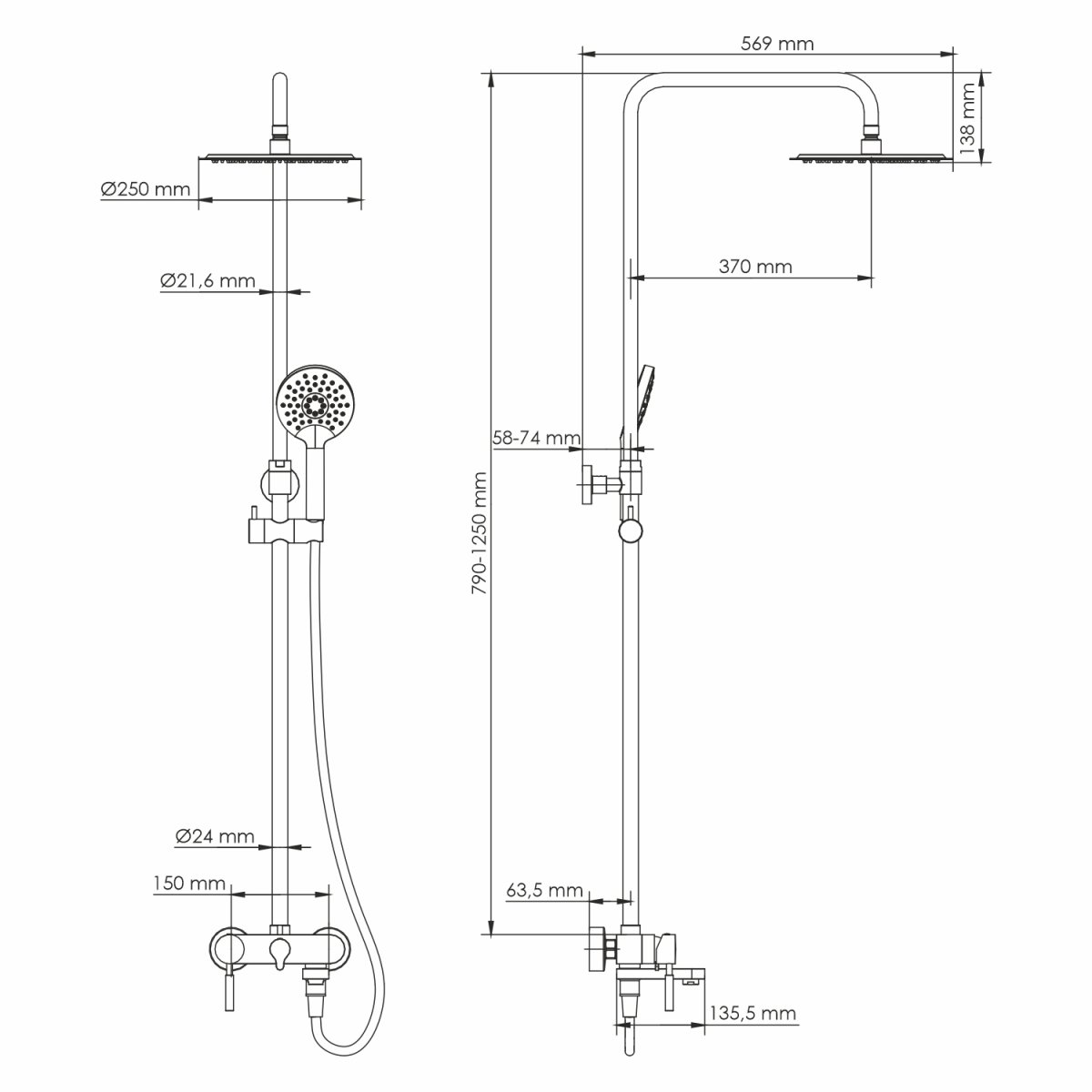Душевая система WasserKraft A14201