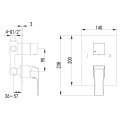 Смеситель Lemark Unit LM4527C для ванны и душа, встраиваемый