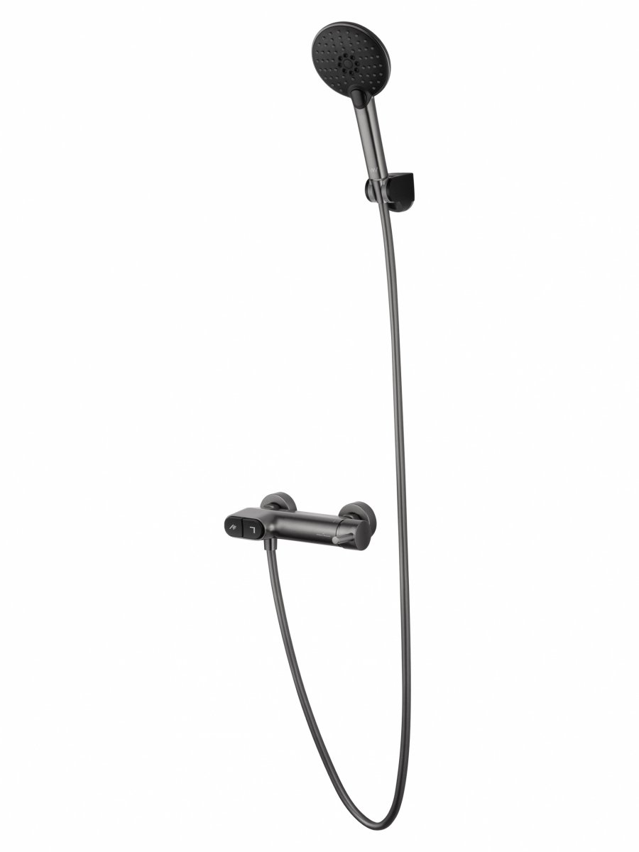 Смеситель для душа с встроенным изливом WONZON & WOGHAND MUSE Corno, Темный графит (WW-A30902-BGG)