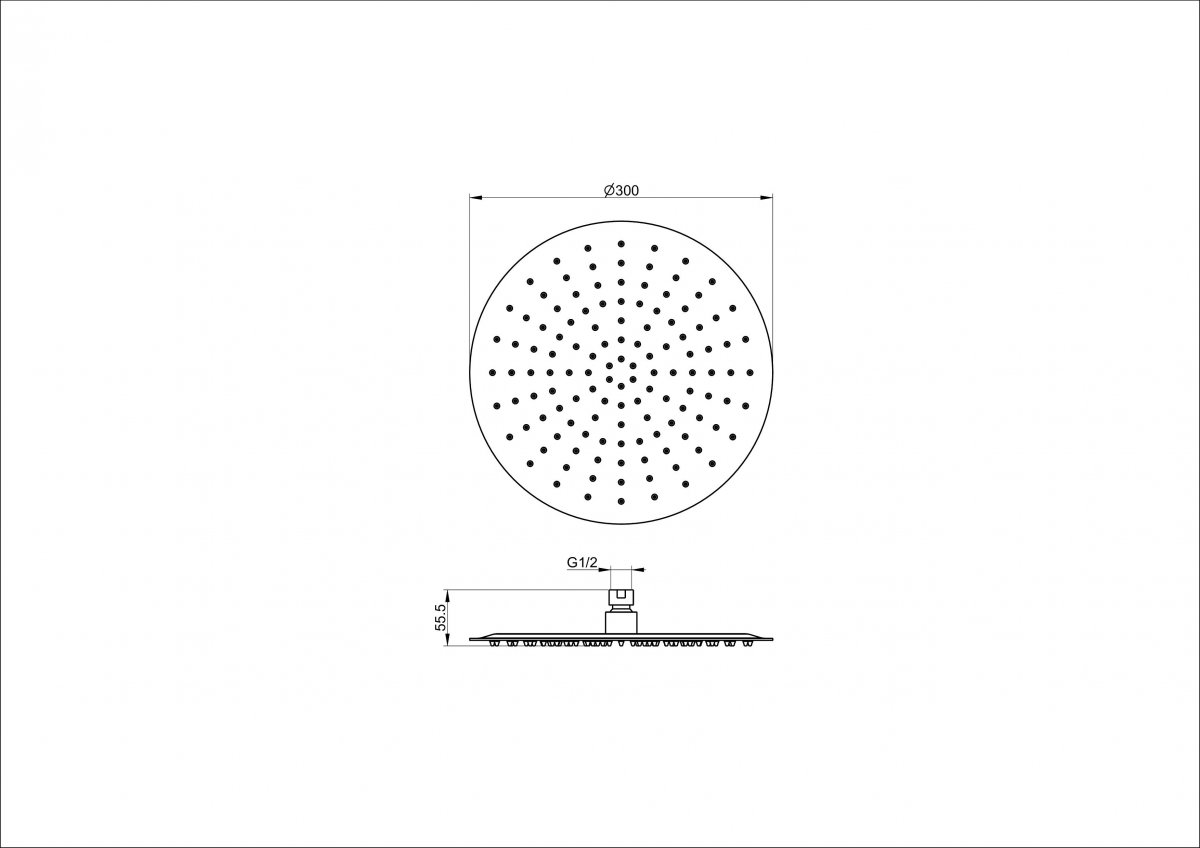 Верхний душ WONZON & WOGHAND, Брашированное золото (WW-88DP04-BG)