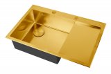 Мойка ZorG LUX 7851-L BRONZE, смещенный выпуск, чаша слева, крылоо справа