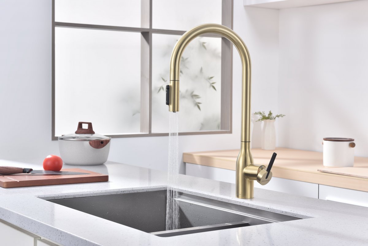 Смеситель для кухни Paulmark UNIVERSAL, светлое золото, Un213880-LG