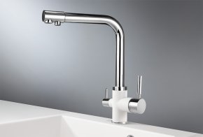Смеситель для кухни Granula 3015 хром/арктик, Белый