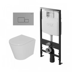 Комплект унитаза с инсталляцией и клавишей смыва D&K Venice DS1021606, белый
