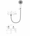 Смеситель для ванны с душем WONZON & WOGHAND STICK, Брашированное золото (WW-88639017- BG)