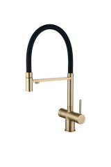 Смеситель кухонный EMAR ЕС - 7024 PVD Golden с гибким изливом под фильтр