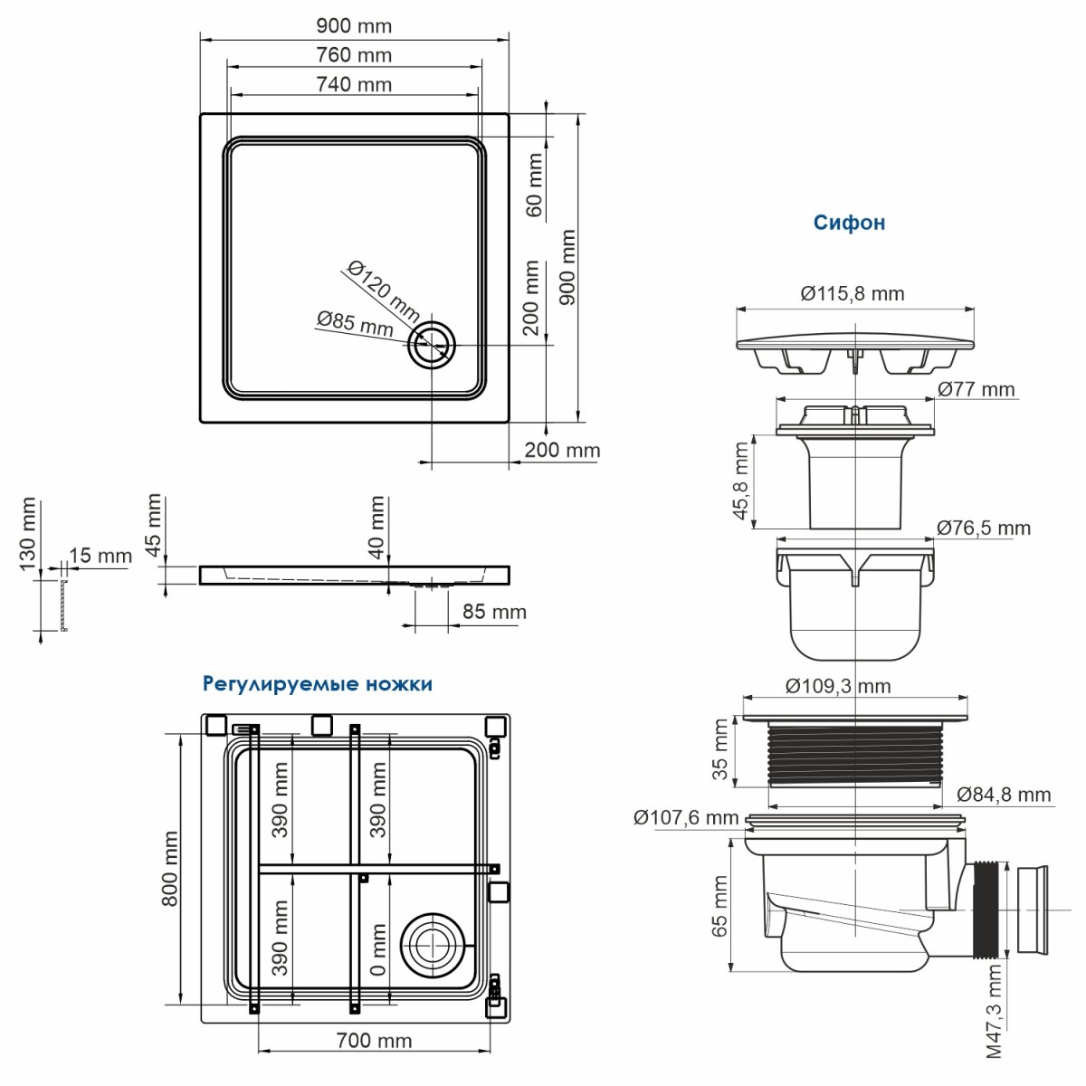 Душевой поддон WasserKraft 29T03