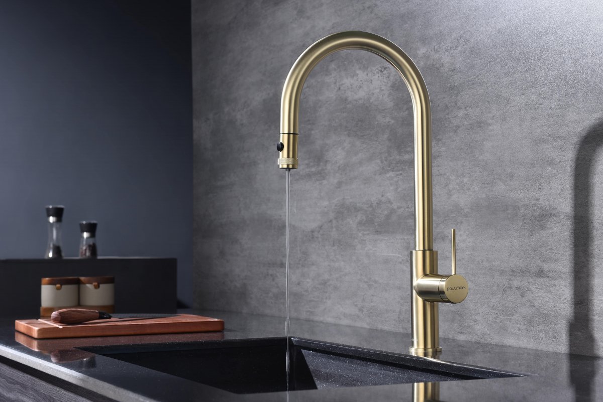 Смеситель для кухни Paulmark GALANT, светлое золото, Ga213077-LG