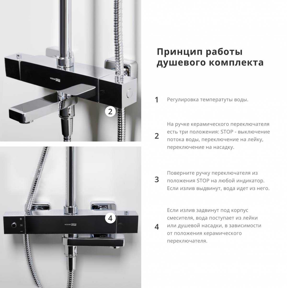 Душевая система WasserKraft A19901 Thermo