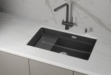 Мойка для кухни Granula Kitchen Space 7303iU черный, 73х45 см, прямоугольная