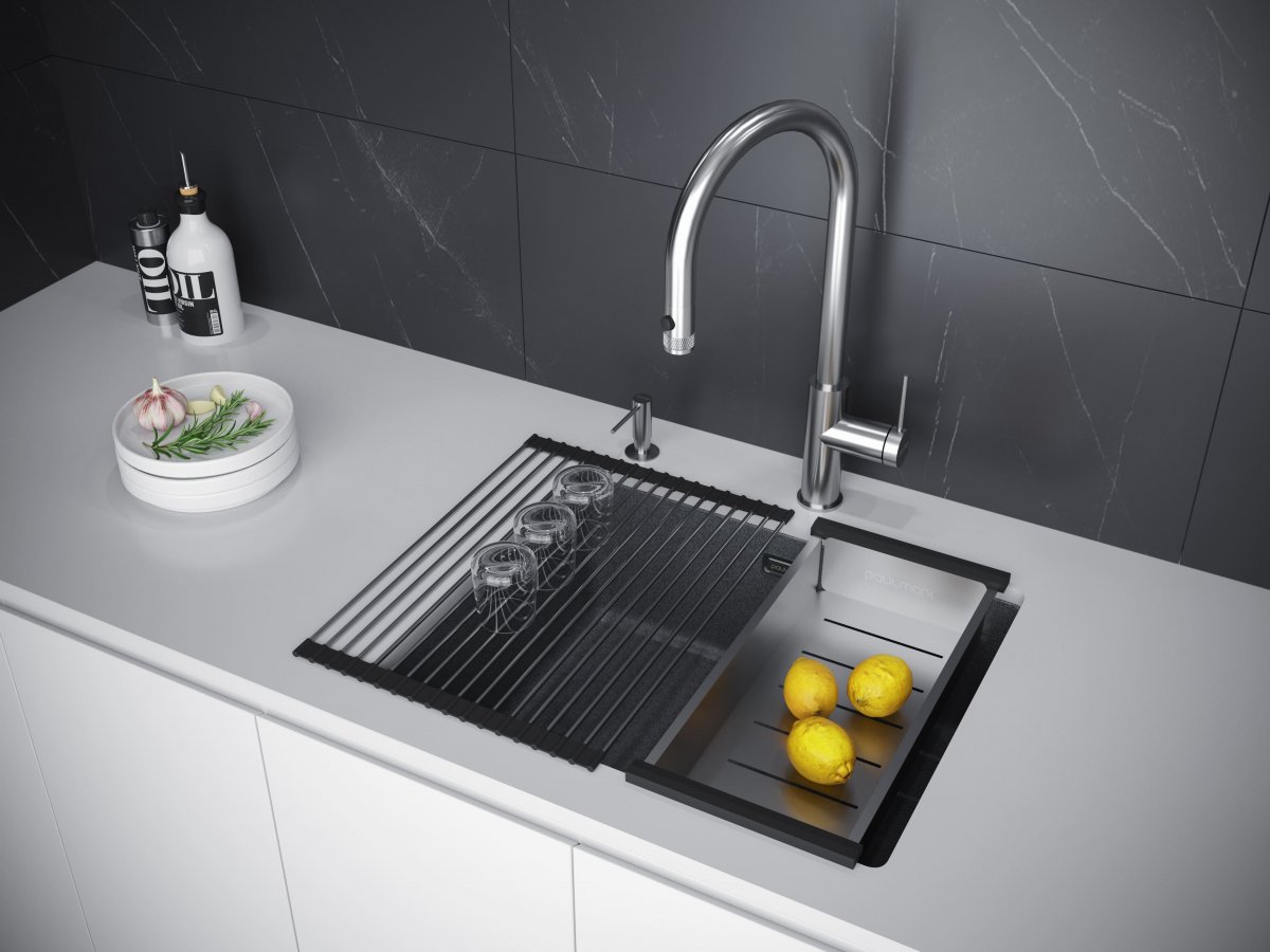 Смеситель для кухни Paulmark GALANT, брашированная сталь , Ga213077-BS