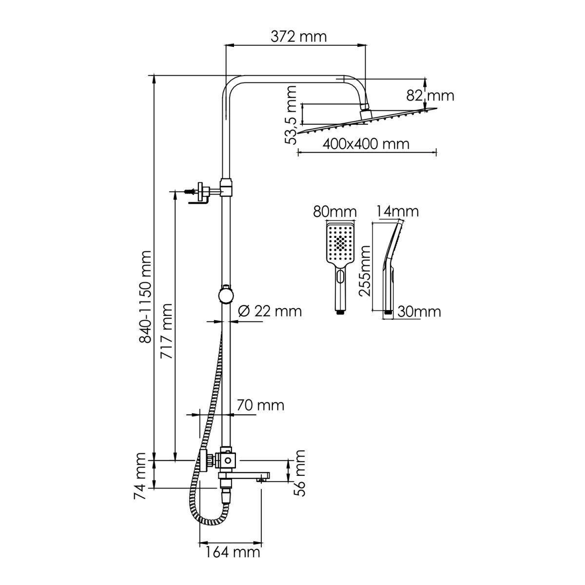 Душевая система Wasserkraft A199.119.126.010.CH Thermo