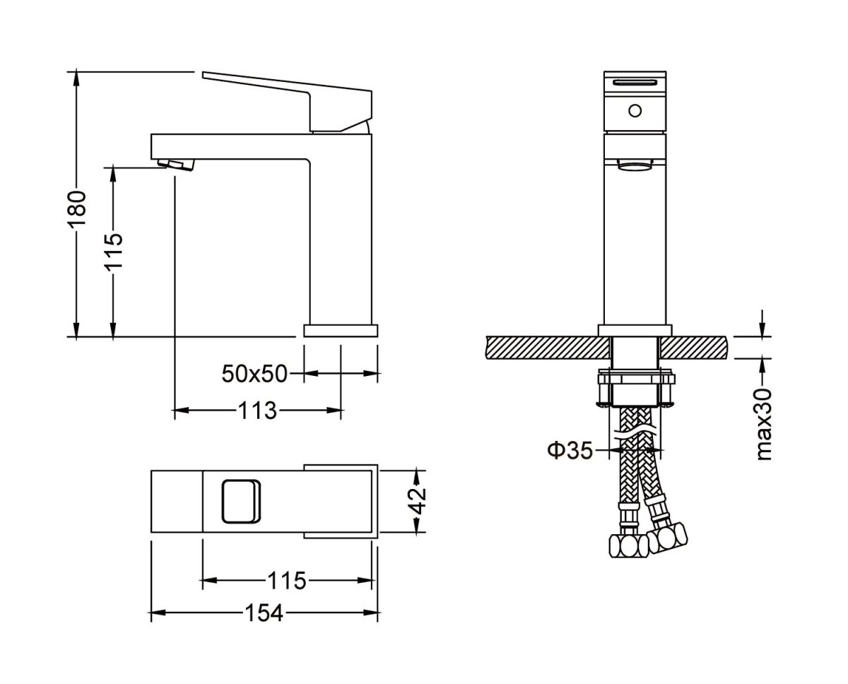 Смеситель для раковины TIMO Briana 7161/03F, черный