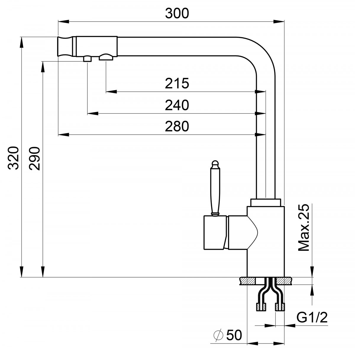 Смеситель Granula 2301, ГРАФИТ, СМЕСИТЕЛЬ КУХОННЫЙ