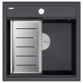 Комплект мойка Paulmark STEPIA 50, IT-GRANIT + коландер ADVANCE брашированная нерж. сталь, PM115051-AN+A375-BS
