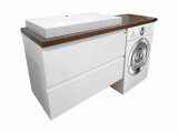 Комплект мебели ESTET Malibu Luxe 1550х500 левосторонний подвесной 2 ящика (ШхГхВ) 898х476х607