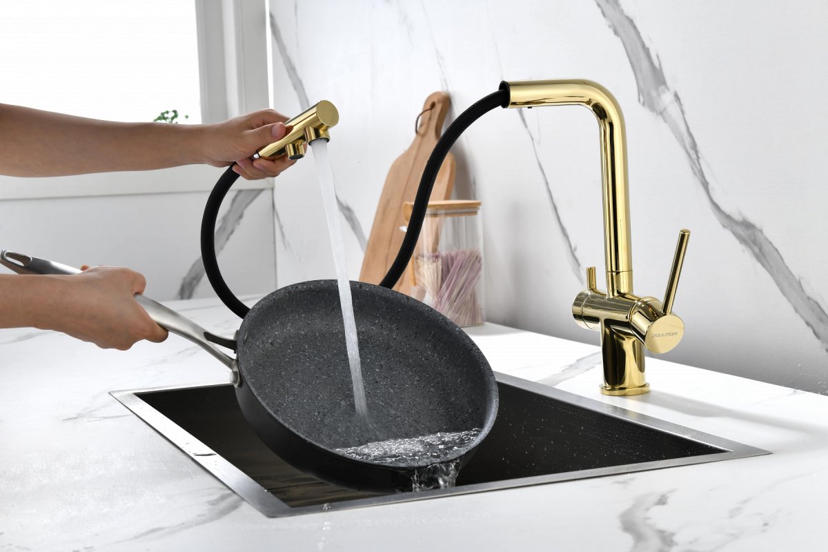 Смеситель для кухни Paulmark SERPENTINE, золото, Se213222-G