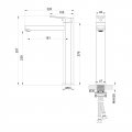 Смеситель для раковины высокий WONZON & WOGHAND FRAME, Брашированное золото (WW-88239010- BG)