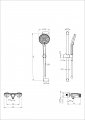 Смеситель для душа с гарнитуром WONZON & WOGHAND ClickPlate, Брашированное золото (WW-B2052-A- BG)