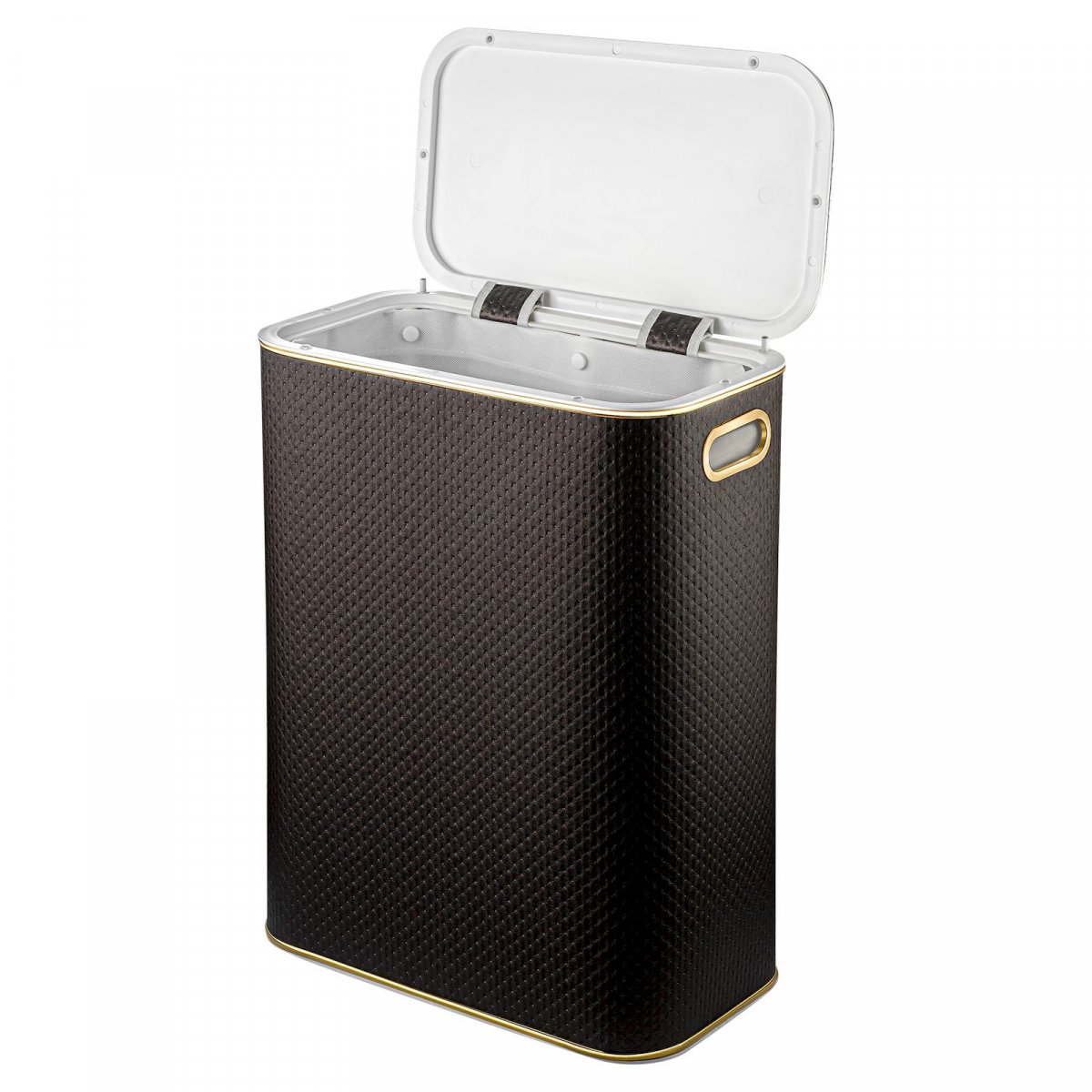 Корзина для белья Geralis PCG-B PUNTO шоколад, кант золото, стандартная