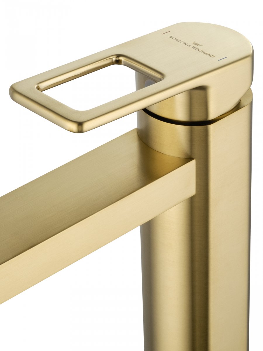 Смеситель для раковины высокий WONZON & WOGHAND FRAME, Брашированное золото (WW-88239010- BG)