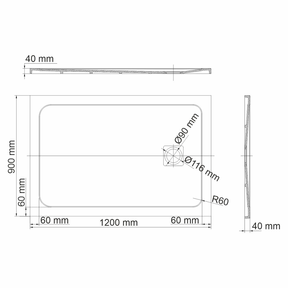Душевой поддон WasserKraft 19T07