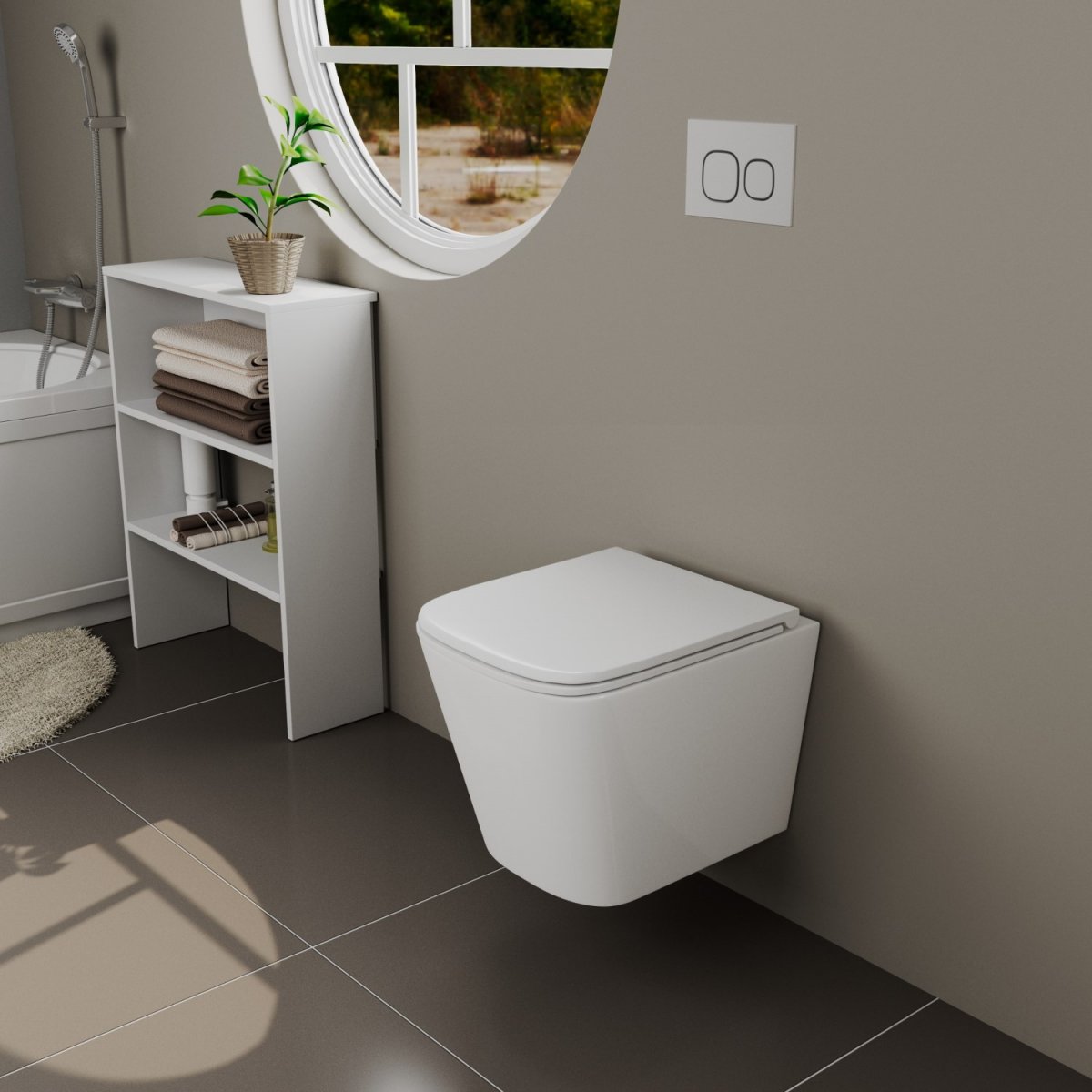 Унитаз подвесной безободковый D&K Berlin DT1436516, белый