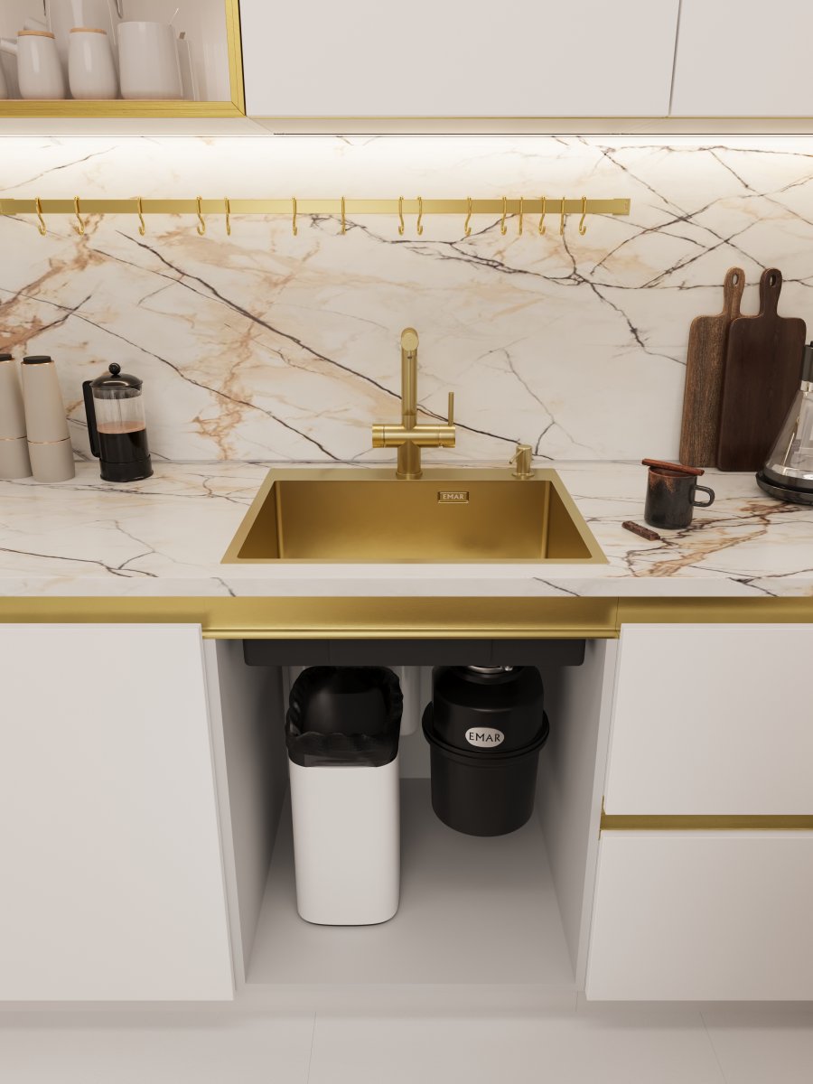 Мойка кухонная Emar EMB-560(TOP) PVD Golden, золото