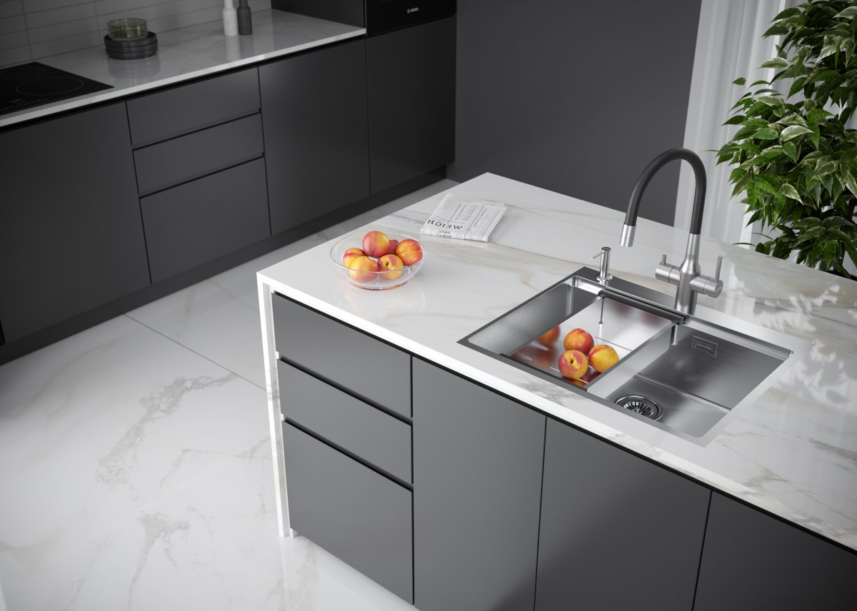 Смеситель для кухни Paulmark SALIX, брашированная сталь, Sa213419-BS