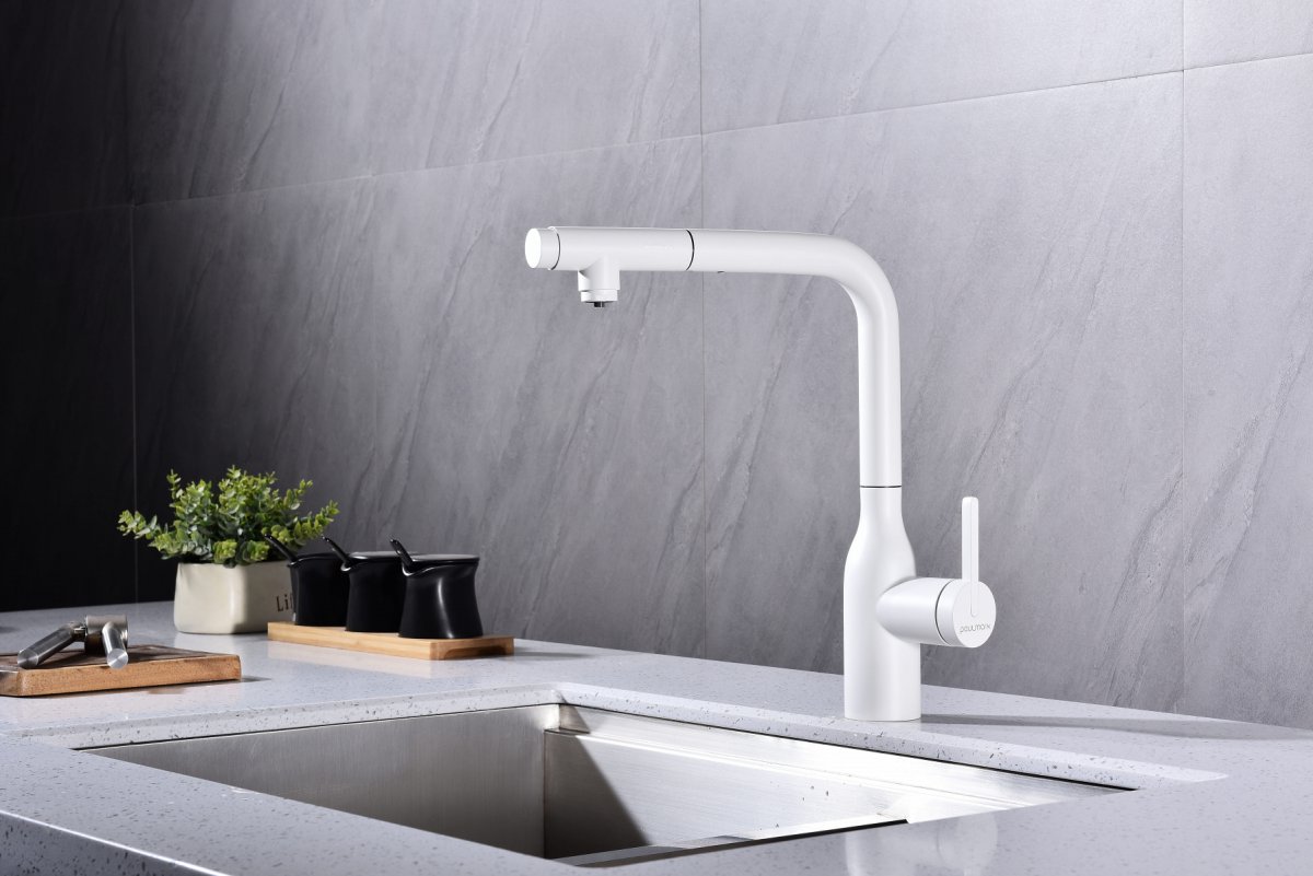 Смеситель для кухни Paulmark VIPER, белый матовый, Vi213105-WH