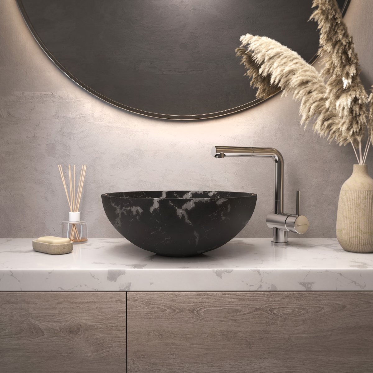 Раковина для ванной Omoikiri HITOMI-BL MARBLE черный мрамор 4972077
