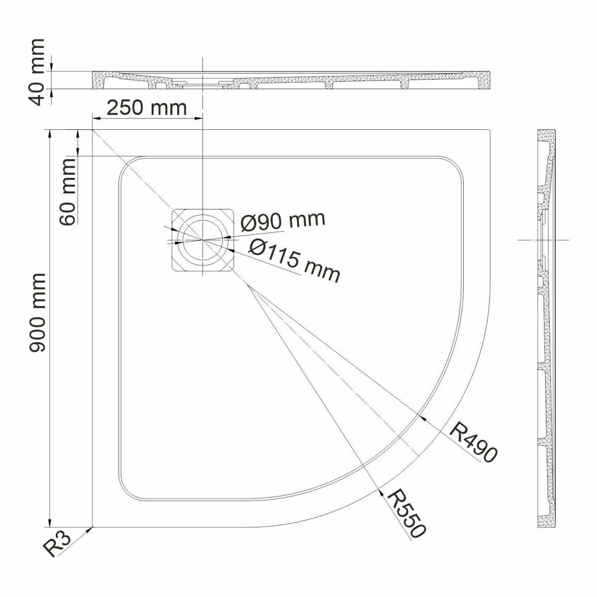 Душевой поддон WasserKraft 19T01