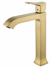 Смеситель для раковины высокий WONZON & WOGHAND FLEX, Брашированное золото (WW-88019072-BG)