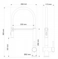 Смеситель для кухни с гибким изливом WONZON & WOGHAND, Черный матовый (WW-88438003-MB)