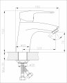 Схематическое изображение Смеситель Rossinka T40-11 для раковины