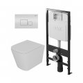 Комплект унитаза с инсталляцией и клавишей смыва D&K Quadro DS1511602, белый