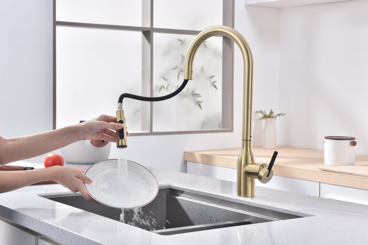 Смеситель для кухни Paulmark UNIVERSAL, светлое золото, Un213880-LG