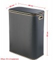 Корзина для белья Geralis PBG-Bb PUNTO черная, черный каркас. кант золото, стандартная