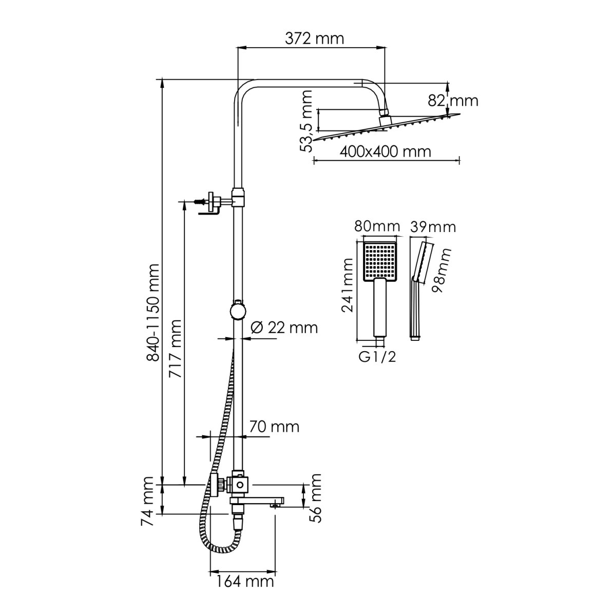 Душевая система Wasserkraft A199.119.141.010.CH Thermo