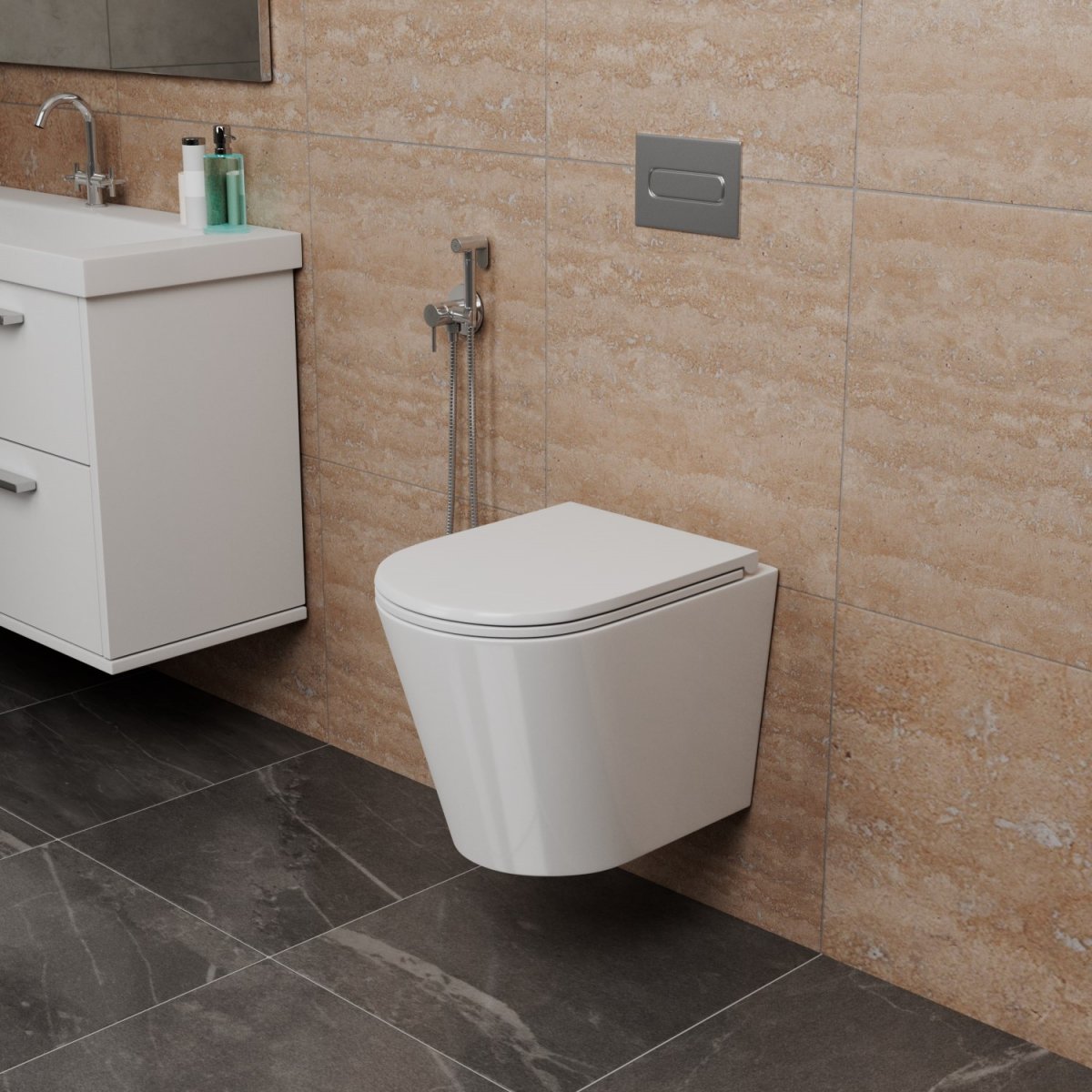 Унитаз подвесной безободковый D&K Venice DT1026516, белый