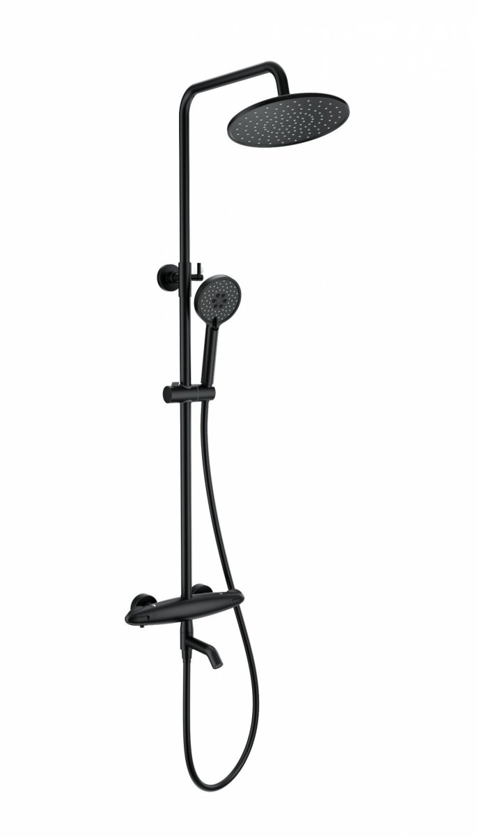 Душевая система с термостатом WONZON & WOGHAND CAPSULE, Черный матовый (WW-B3031-A1-MB)