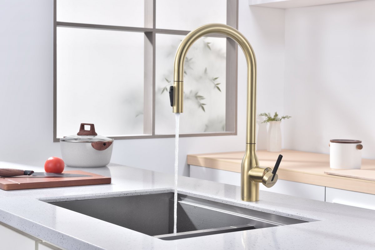 Смеситель для кухни Paulmark UNIVERSAL, светлое золото, Un213880-LG