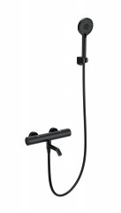 Смеситель для ванны с душем и термостатом WONZON & WOGHAND INN 2, Черный матовый (WW-A2006-A1-MB)