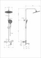 Душевая система с термостатом WONZON & WOGHAND T-1000, Брашированное золото (WW-B3057-A- BG)