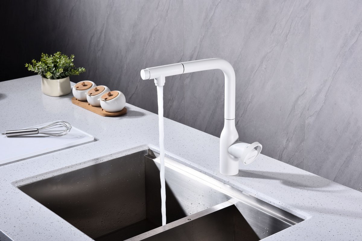 Смеситель для кухни Paulmark URBAN, белый матовый, Ur213104-WH
