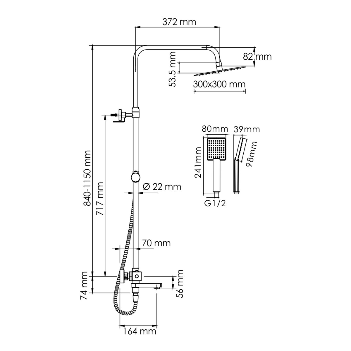 Душевая система Wasserkraft A199.118.141.010.CH Thermo