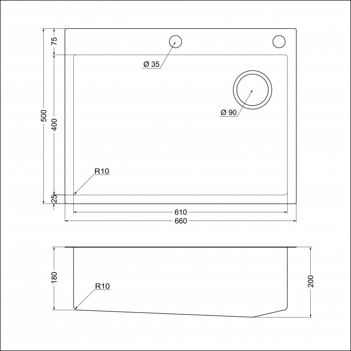 Мойка кухонная Emar EMB-660(TOP) PVD Golden, золото